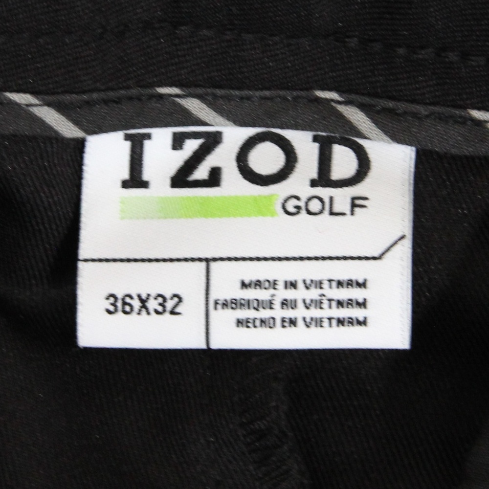 Izod Men Golf Pants 36 x 32 Flat Front Black Slacks - Picture 6 of 7